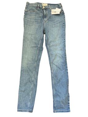 Free People Womens W31 Blue Denim Jeans Straight Leg Casual Stretch